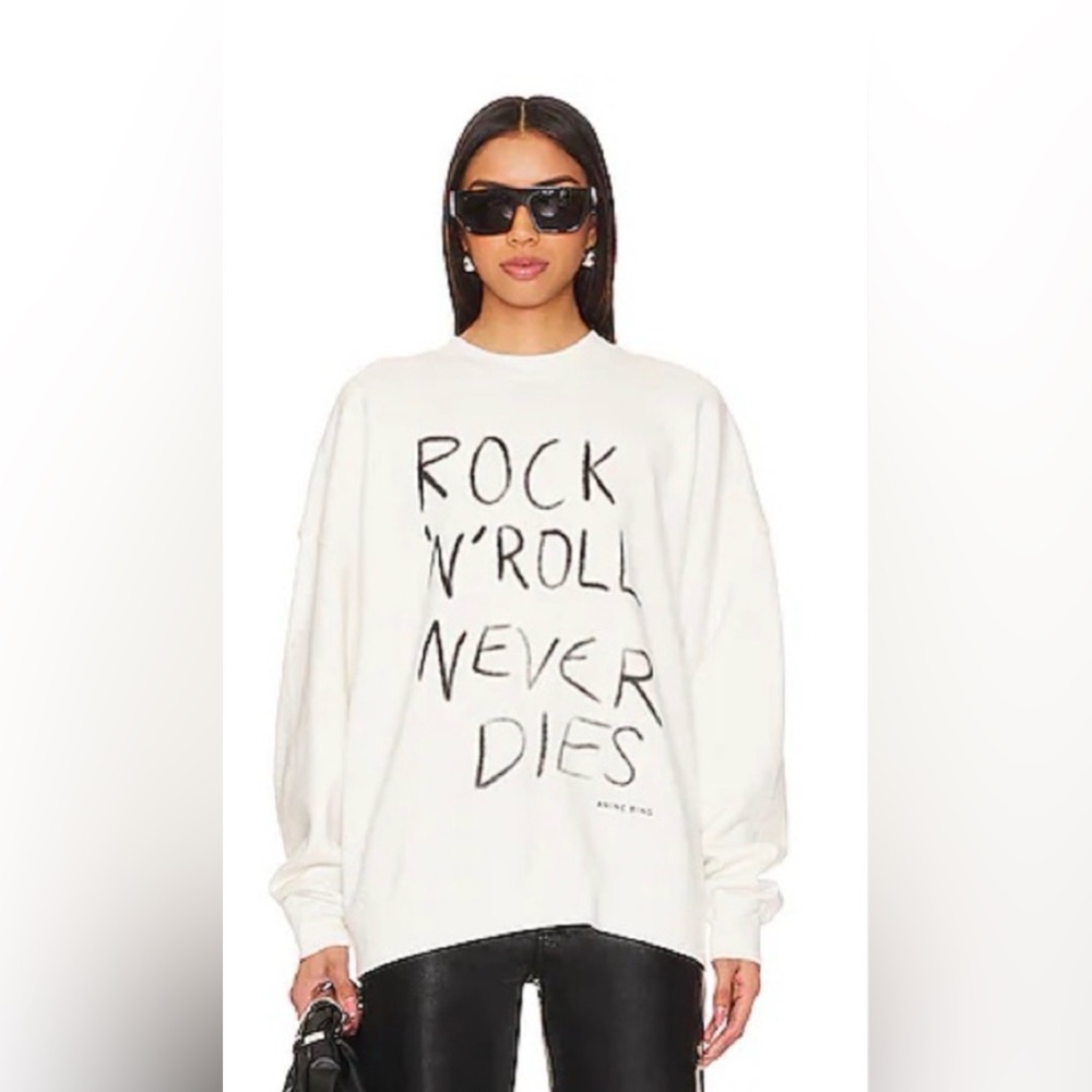 ANINE BING Rock N Roll Never Dies Graphic Sweatshirt. Miles style. Oversized S.